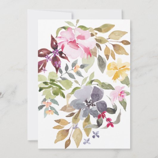 エレガント水色フローラ結婚 招待状 (裏面)