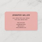 エレガント水色フローラ黒 名刺 (裏面)