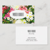 エレガント水色フローラ 名刺 (正面/裏面)