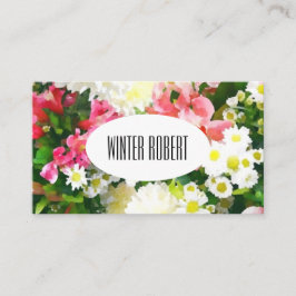 エレガント水色フローラ 名刺