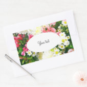 エレガント水色フローラ 長方形シール (封筒)