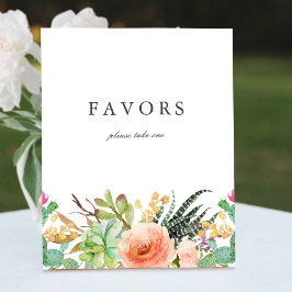 エレガント水色多肉性結婚式の引き出物標識 ポスター