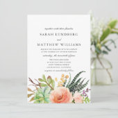 エレガント水色多肉質 |結婚式招待状 招待状 (スタンド正面)