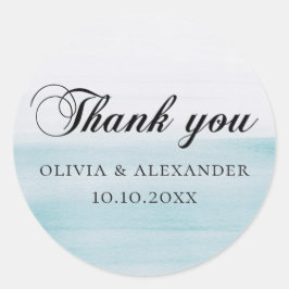 エレガント水色航海の結婚青感謝してい君 ラウンドシール