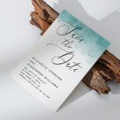 エレガント水色航海の青結婚文字 セーブザデート