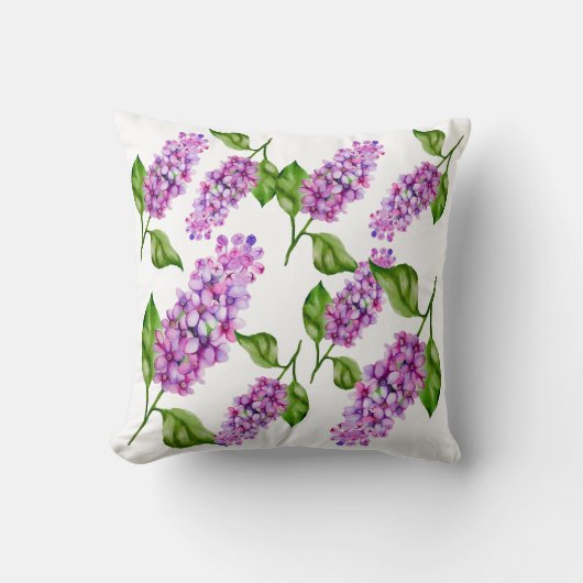 エレガント水色薄紫 クッション (正面)