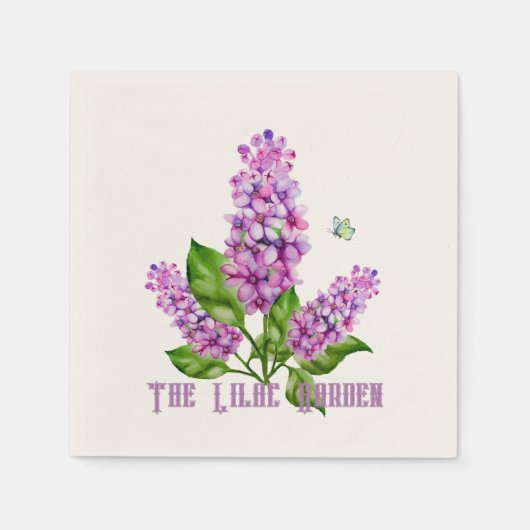 エレガント水色薄紫 スタンダードカクテルナプキン (正面)