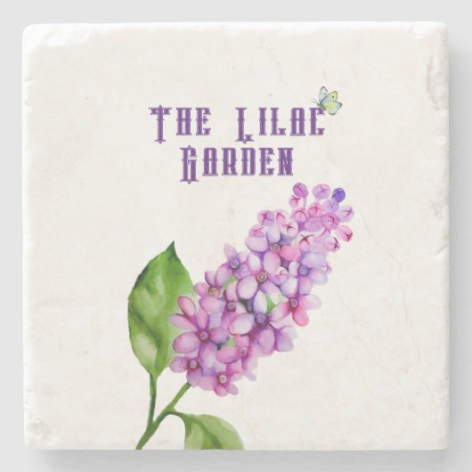 エレガント水色薄紫 ストーンコースター (正面)