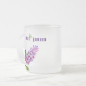 エレガント水色薄紫 フロストグラスマグカップ (正面左)