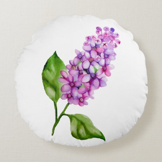 エレガント水色薄紫 ラウンドクッション (正面)