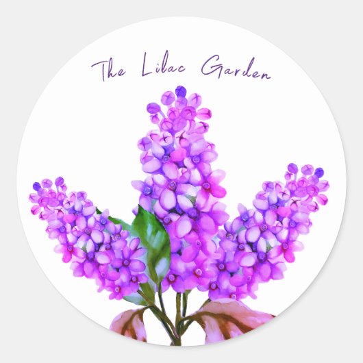 エレガント水色薄紫 ラウンドシール (正面)