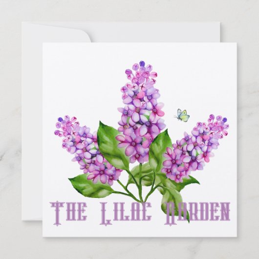 エレガント水色薄紫 招待状 (正面)