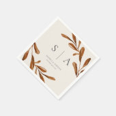 エレガント水葉色結婚の スタンダードカクテルナプキン (角)