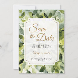 エレガント水葉色結婚の セーブザデート