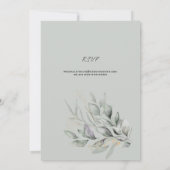 エレガント水葉色結婚の 招待状 (裏面)