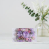 エレガント油カラーフラワーアートワークモダンテンプレート 名刺 (スタンド正面)