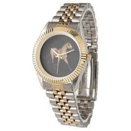 エレガント油絵馬 腕時計