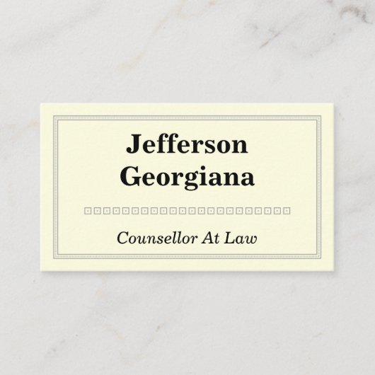 エレガント法律事務モダンカードのカウンセラー 名刺 (正面)