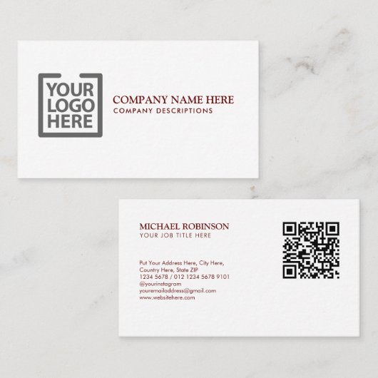 エレガント波ブルゴーニュ企業のID 名刺 (正面/裏面)