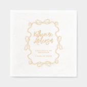 エレガント波弓縁ど卒業パーティー 箔ナプキン (正面)