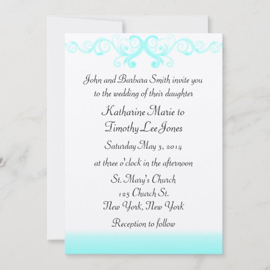 エレガント波結婚 招待状 (正面)