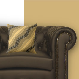 エレガント波線パターン砂茶色 クッション