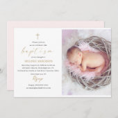 エレガント洗礼宗教イベントカスタム写真 招待状 (正面/裏面)