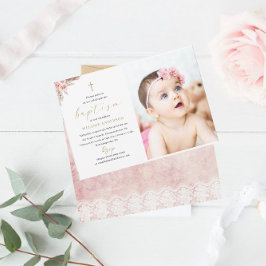 エレガント洗礼宗教イベントカスタム写真Invite 招待状