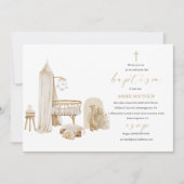 エレガント洗礼宗教ボホ男女兼用ー保育園 招待状 (正面)