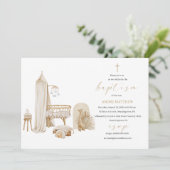 エレガント洗礼宗教ボホ男女兼用ー保育園 招待状 (スタンド正面)