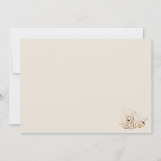 エレガント洗礼宗教ボホ男女兼用ー保育園 招待状 (裏面)