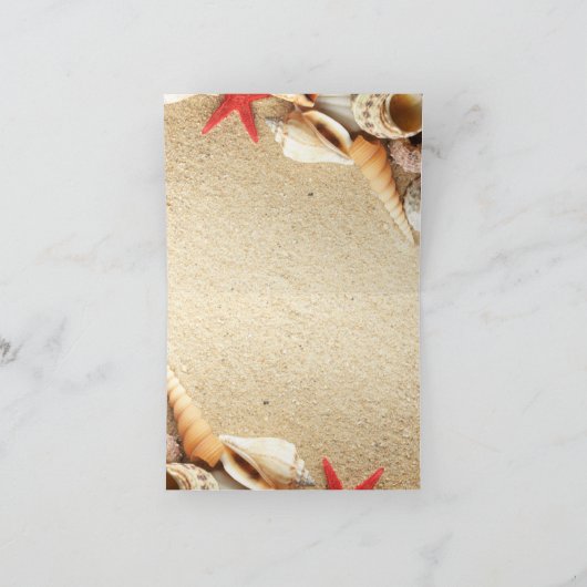 エレガント海のビーチ結婚式感謝していユー サンキューカード (内部)