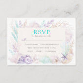 エレガント海アンダーザシービーチ結婚式RSVP エンクロージャーカード (正面)