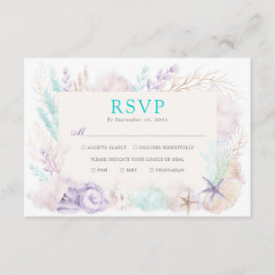 エレガント海アンダーザシービーチ結婚式RSVP エンクロージャーカード