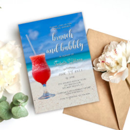 エレガント海ビーチサマーブライダルシャワー 招待状