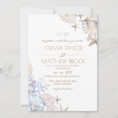 エレガント海ビーチフォト結婚式招待状 招待状 (正面)