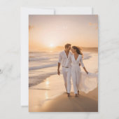 エレガント海ビーチフォト結婚式招待状 招待状 (裏面)