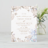 エレガント海ビーチ結婚式 招待状 (スタンド正面)