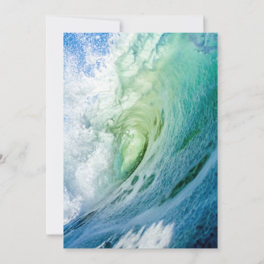 エレガント海ブルーウェーブ結婚式招待状 招待状 (裏面)