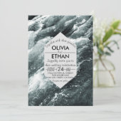 エレガント海ブルーウェーブ結婚式招待状 招待状 (スタンド正面)