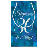 エレガント海ブルー30とバースディ気のあるそぶりをしたアパーティー スモールペーパーバッグ (裏面)