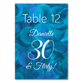 エレガント海ブルー30とバースディ気のあるそぶりをしたアパーティー テーブルナンバー