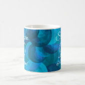 エレガント海ブルー90および非ストップパーソナライズされた9 コーヒーマグカップ (中央)