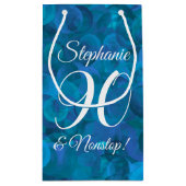 エレガント海ブルー90と非バースデーストップタパーティー スモールペーパーバッグ (裏面)