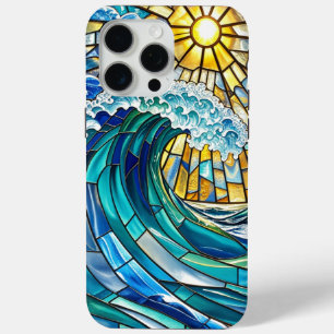 エレガント海波と太陽の輝き – ステンド素晴らしド iPhone 15 PRO MAXケース