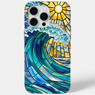 エレガント海波と太陽の輝き – ステンド素晴らしド iPhone 15 PRO MAXケース
