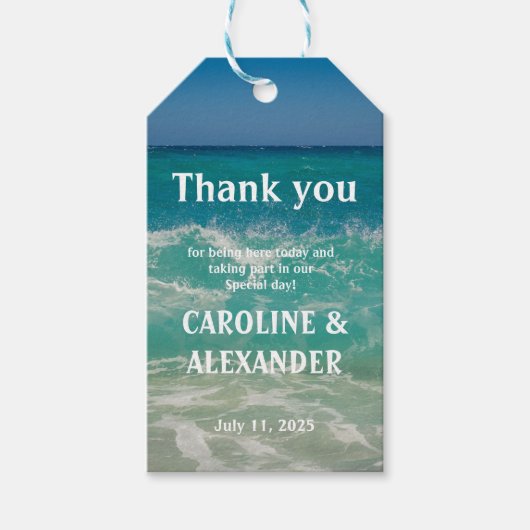 エレガント海波水ビーチ熱帯夏 ギフトタグ (正面)