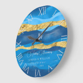 エレガント海波結婚の記念日 ラージ壁時計 (傾斜)