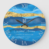 エレガント海波結婚の記念日 ラージ壁時計 (正面)
