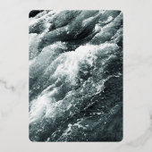 エレガント海白黒結婚波 箔招待状 (裏面)